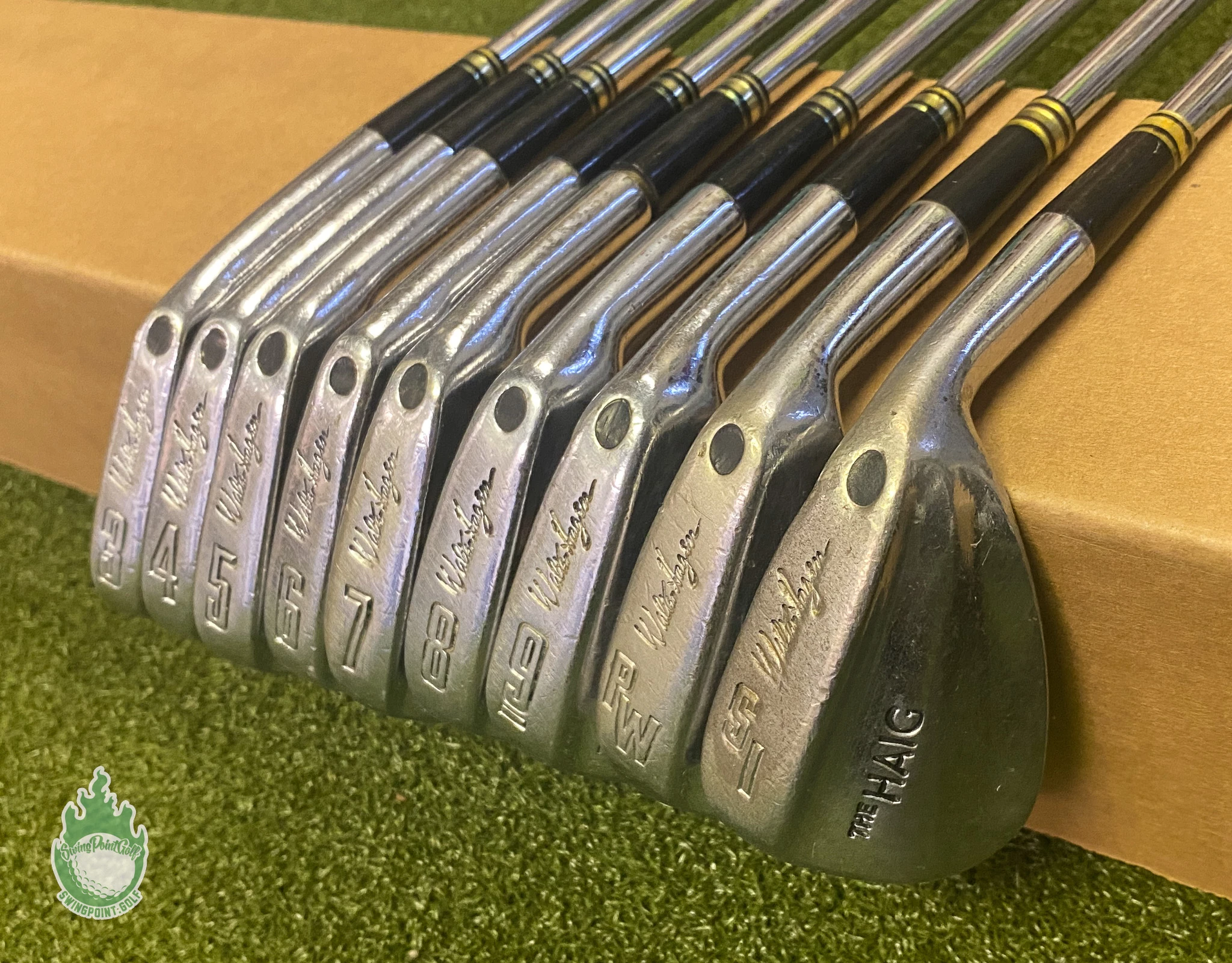 Used RH Walter Hagen The Haig Irons 3-PW/SW CF-4 Stiff Flex Steel Golf Club Set 1 Used RH Walter Hagen The Haig Irons 3-PW/SW CF-4 Stiff Flex Steel Golf Club Set